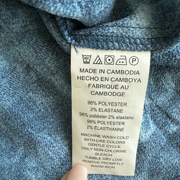 Michael Kors Blue Tie Dye Tank Peplum Square Neckline Stretch Size Large - Picture 4 of 6